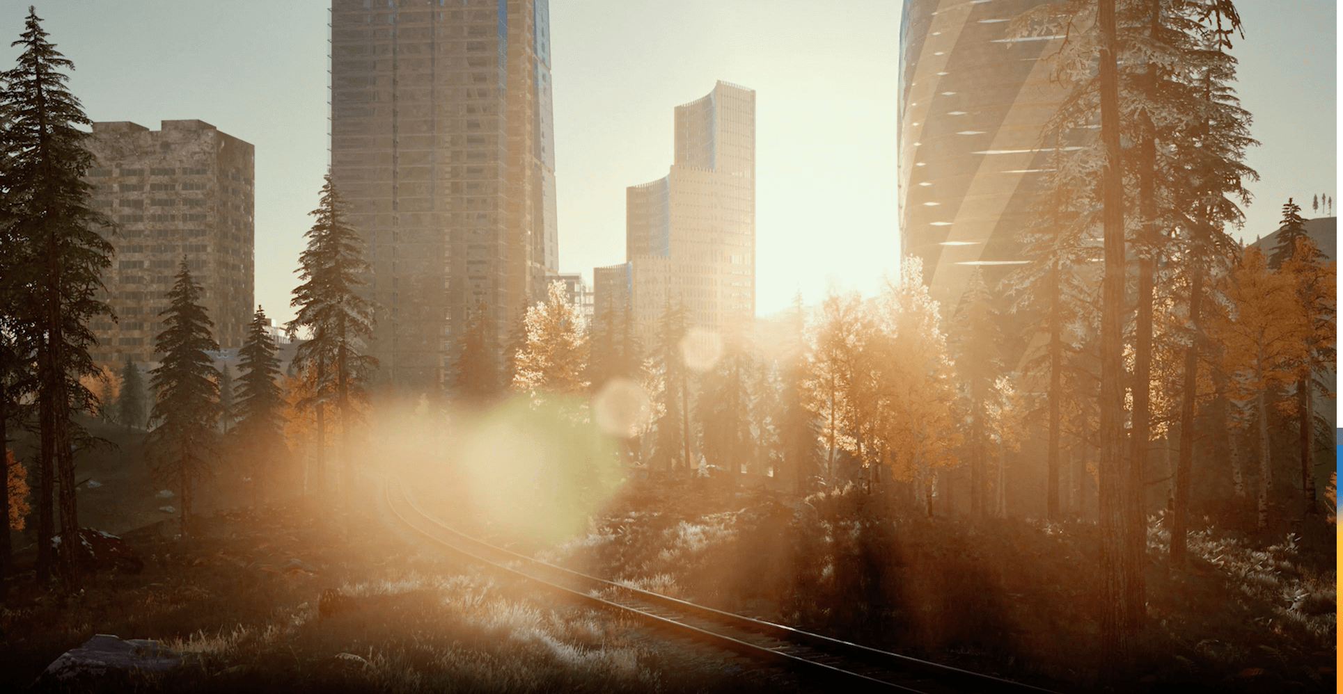 Image of city in sunlight