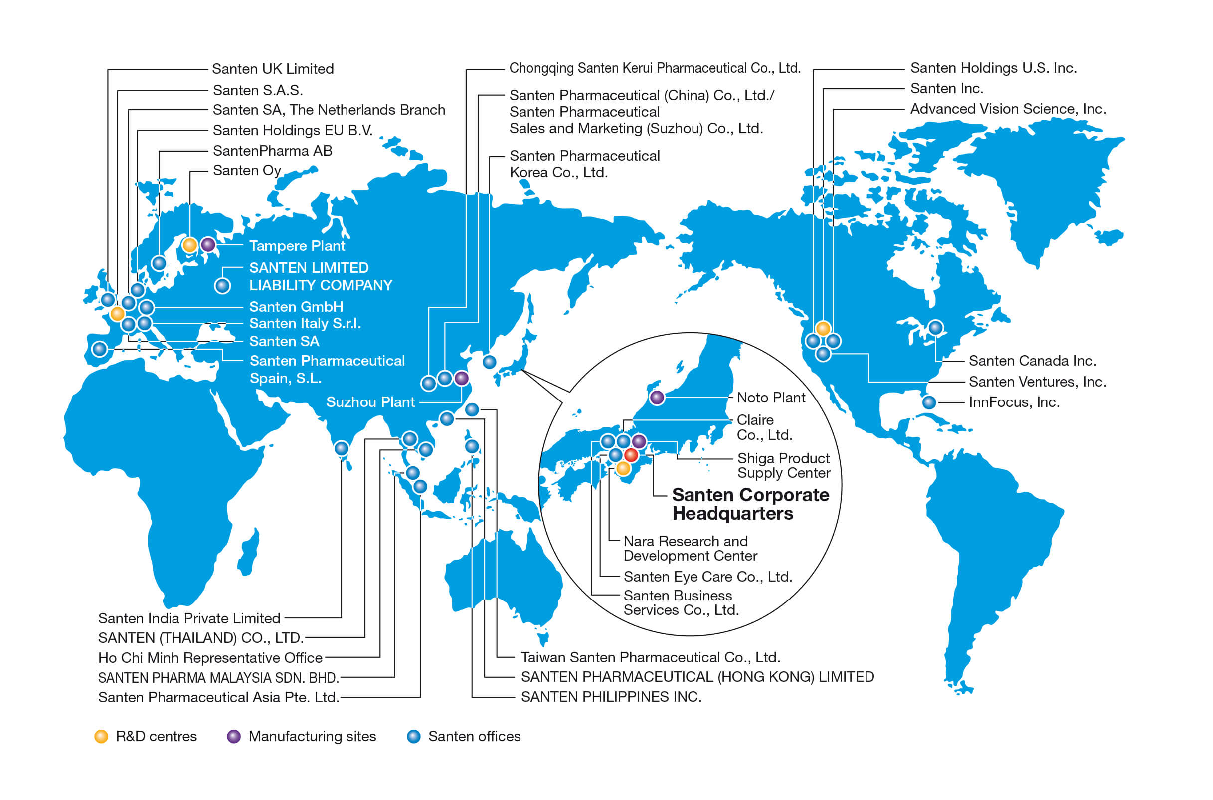 Santen countries map